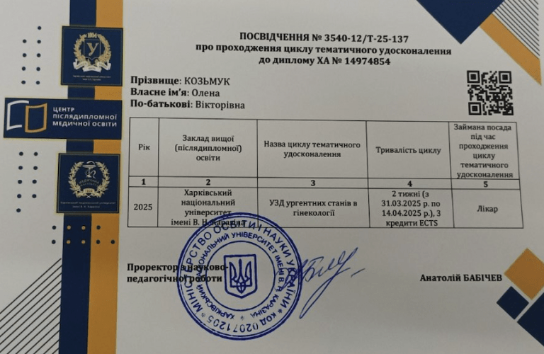 Козьмук Елена Викторовна Сертификат 4