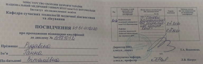 Рудавина Ганна Віталіївна Сертифікат 3